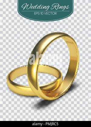 Golden rings isolated on white background Vector Illustration Stock Vector