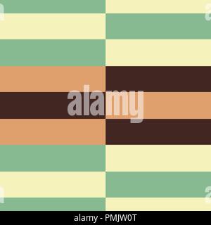 Retro green and brown Horizontal Stripes Stock Vector