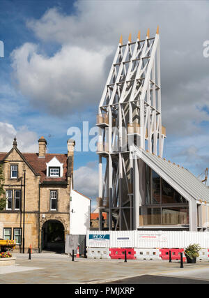 Almost completed Auckland Tower, the new visitor centre in Bishop Auckland, Co. Durham, England, UK