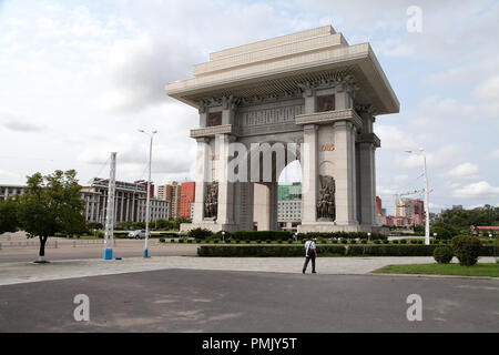 Arch of Triumph in Pyongyang Stock Photo