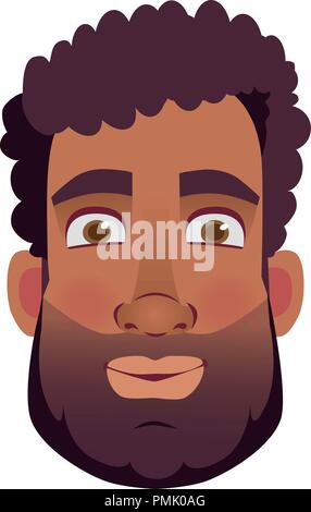 African american man icon. Face of African man vector illustrations. Stock Vector