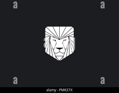 Lion head logo template vector icon Stock Vector