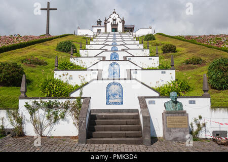 view of the chapel church nossa senhora da paz near vila franca do campo sao miguel azores Stock Photo