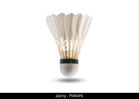 badminton shuttlecock isolated on white background with clipping path. Stock Photo