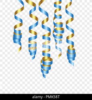 Party Decorations Color Streamers or Curling Party Ribbons. Vector