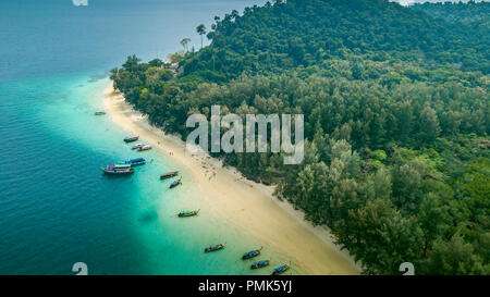 Aerial view of paradise Ko Kradan Stock Photo