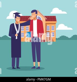 Student graduation cartoons Stock Vector