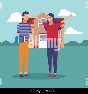 Students talking at high shool Stock Vector