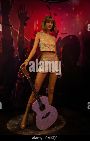 Wax figure of American singer Taylor Alison Swift in Madame Tussauds