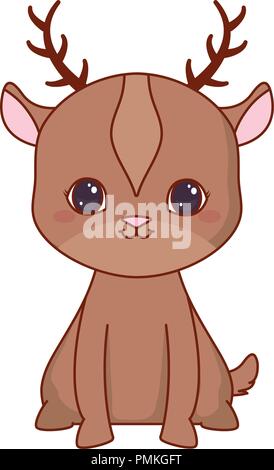 cute deer icon over background, vector illustration Stock Vector