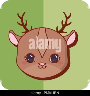 cute deer icon over background, vector illustration Stock Vector