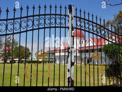 The Royal Palace is a wooden palace and the official residence of the King of Tonga in the capital Nukuʻalofa, Kingdom of Tonga Stock Photo