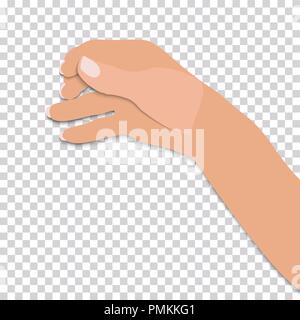 Flat- hand of man holds presumed glass of alcoholic beverage on transparent background. Vector Illustration Stock Vector