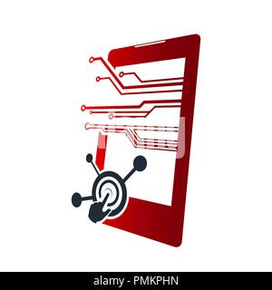 Digital electronics logo design illustration vector design Stock Vector