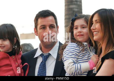 Adam Sandler, wife Jackie and daughters Sadie and Sunny, at the Hollywood Chamber of Commerce ceremony to honor him with a star on the Hollywood Walk of Fame in Hollywood, CA, February 1, 2011. Photo by Joe Martinez / PictureLux Stock Photo