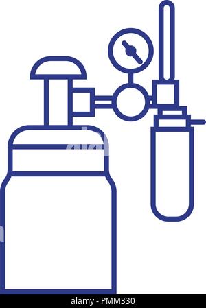 Medical devices - line art vector blue Stock Vector