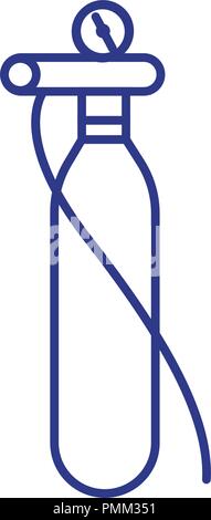 Oxygen cylinder icon vector blue Stock Vector
