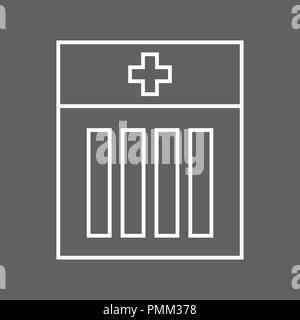Patient card linear icon. Thin line illustration white Stock Vector