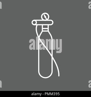 Oxygen cylinder icon vector white Stock Vector
