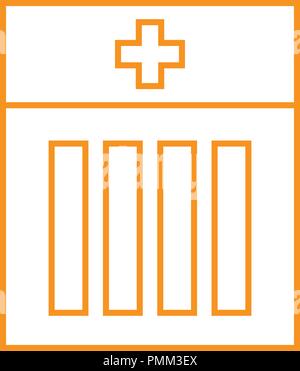 Patient card linear icon. Thin line illustration orange Stock Vector