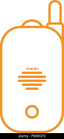 Medical device sign - vector linear style orange on white background Stock Vector