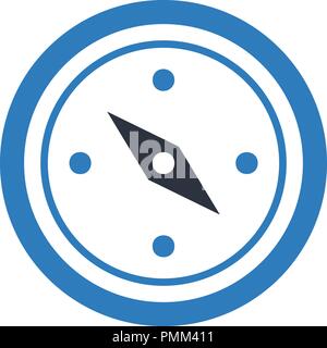 Compass vector icon blue Stock Vector