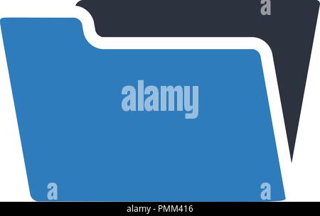 Folder icon vector blue Stock Vector