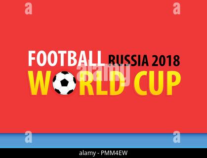 Football World Cup in Russia 2018 - Red Vector Banner in EPS 10. Stock Vector