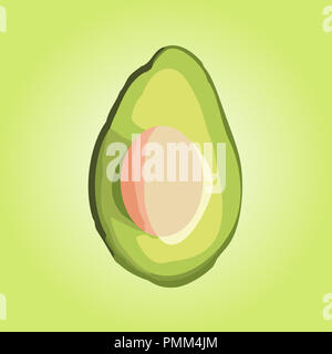 Close up of avocado sliced in half for background. illustration design graphic Stock Photo