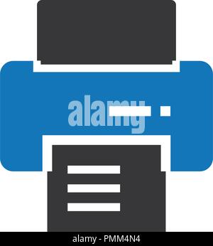 Office Printer icon vector blue Stock Vector