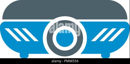 Projector icon - vector illustration blue Stock Vector