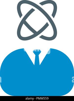 Businessman icon vector blue Stock Vector