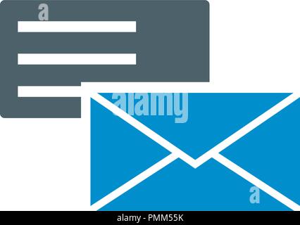 Messaging chat icon blue - on a white background Stock Vector