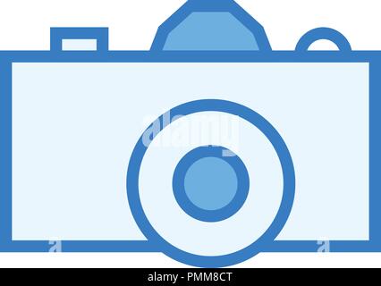Icon pocket digital camera vector blue - linear colorful mix Stock Vector