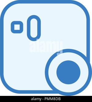 Digital camera icon vector blue - linear colorful style Stock Vector