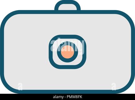 Photo camera linear mix colorful design vector icon Stock Vector