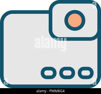 Digital camera icon vector - linear mix colorful icon Stock Vector