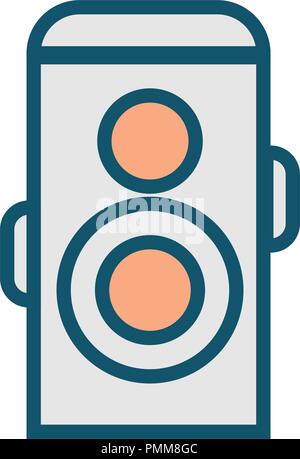 Line art mix colorful camera icon vector Stock Vector