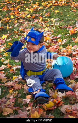 man behind the mask Stock Photo