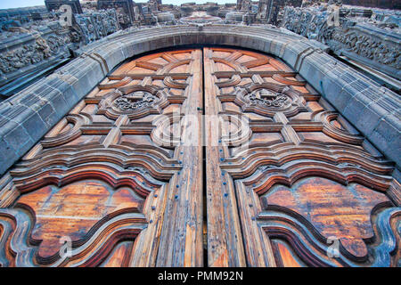 Scenic old churches in Zocalo, Mexico City Stock Photo