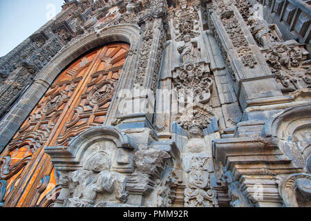 Scenic old churches in Zocalo, Mexico City Stock Photo