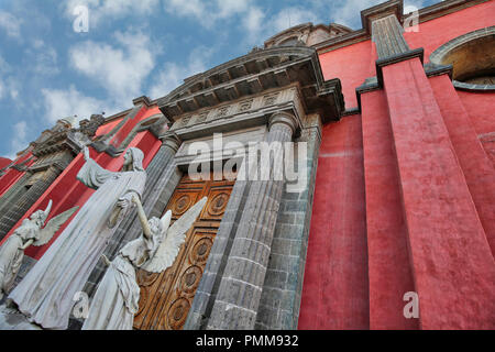 Scenic old churches in Zocalo, Mexico City Stock Photo