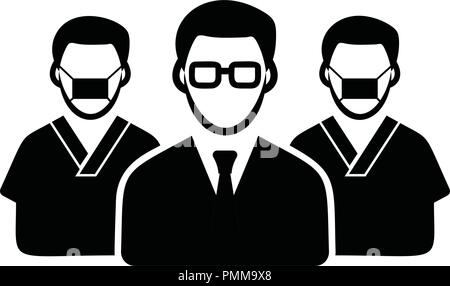 Medical Team Icon Black Stock Vector