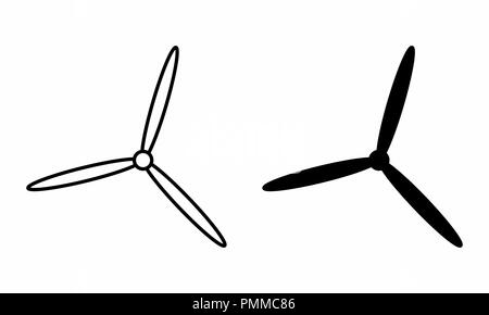 Black and white illustration of isolated propellers Stock Vector
