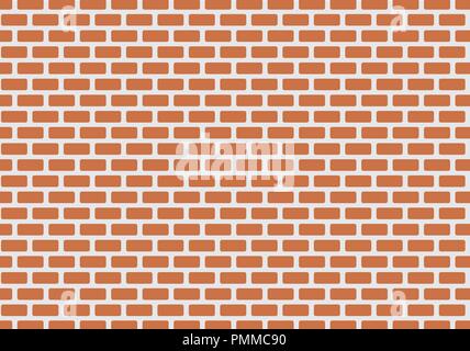 Illustration of a wall made of red bricks Stock Vector