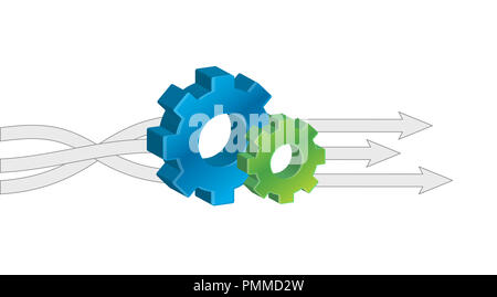 Input Output Gears sign vector illustration. isolated over a white background Stock Photo