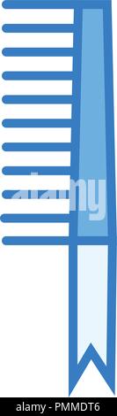 Comb icon vector - linear style blue Stock Vector