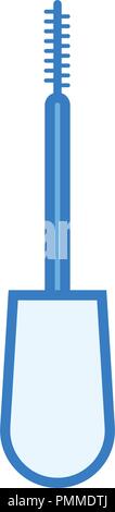 Mascara brush icon vector - Linear style blue Stock Vector
