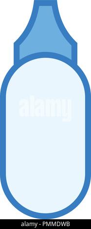 Cosmetic bottle icon vector - linear style design blue Stock Vector