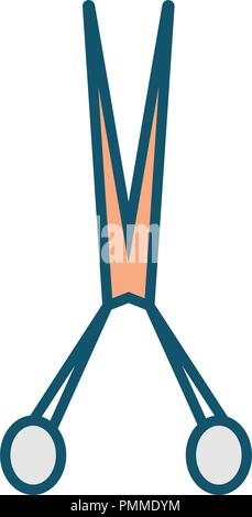 Scissors icon vector line art colorful Stock Vector